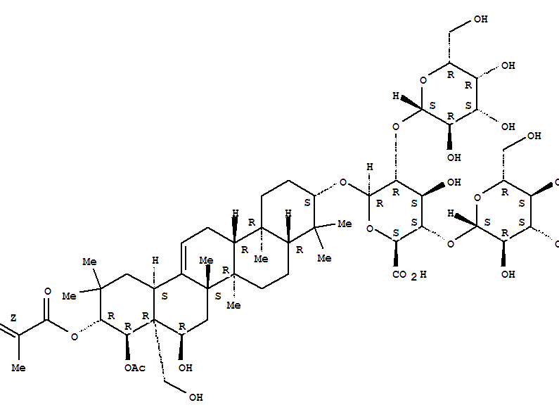 219944-09-9,b-D-Glucopyranosiduronic acid, (3b,16a,21b,22a)-22-(acetyloxy)-16,28-dihydroxy-21-[[(2Z)-2-methyl-1-oxo-2-butenyl]oxy]olean-12-en-3-ylO-b-D-galactopyranosyl-(1®2)-O-[b-D-glucopyranosyl-(1®4)]- (9CI),EscinIIIb