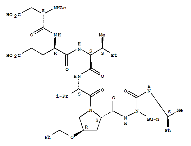 220440-58-4,(4R)-4-{[(2S)-2-(acetylamino)-3-carboxypropanoyl]amino}-5-{[(2S,3S)-1-{[(2S)-1-{(2S,4R)-4-(benzyloxy)-2-[(2-butyl-2-{[(1S)-1-phenylethyl]carbamoyl}hydrazinyl)carbonyl]pyrrolidin-1-yl}-3-methyl-1-oxobutan-2-yl]amino}-3-methyl-1-oxopentan-2-yl]amino}-5-oxop,