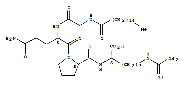 221227-05-0,L-Arginine,N-(1-oxohexadecyl)glycyl-L-glutaminyl-L-prolyl-,10: PN:WO2007093839 SEQID: 16 claimed protein; 3: PN: US20040132667 SEQID: 3 claimedprotein; N-Palmitoylrigin