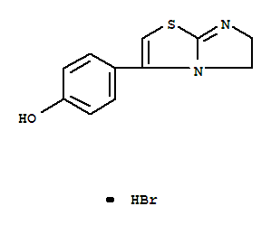 23224-08-0,4-(5,6-dihydroimidazo[2,1-b][1,3]thiazol-3-yl)phenol,Phenol,4-(5,6-dihydroimidazo[2,1-b]thiazol-3-yl)-, monohydrobromide (9CI); Phenol,p-(5,6-dihydroimidazo[2,1-b]thiazol-3-yl)-, monohydrobromide (8CI);Imidazo[2,1-b]thiazole, phenol deriv.