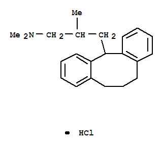 23485-63-4,N,N,2-trimethyl-3-(5,6,7,12-tetrahydrodibenzo[a,d][8]annulen-12-yl)propan-1-aminium chloride,Dibenzo[a,d]cyclooctene-12-propanamine,5,6,7,12-tetrahydro-N,N,b-trimethyl-, hydrochloride (9CI); Dibenzo[a,d]cyclooctene-12-propylamine,5,6,7,12-tetrahydro-N,N,b-trimethyl-, hydrochloride (7CI,8CI)