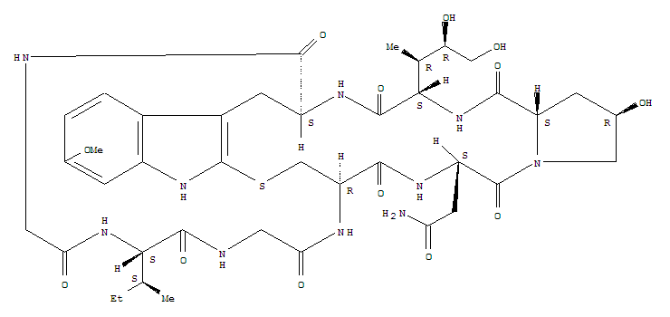 23651-02-7,a-Amanitin,4-(2-mercapto-6-methoxy-L-tryptophan)-, de-S-oxide,9,18-(Iminoethaniminoethaniminoethaniminomethano)pyrrolo[1',2':8,9][1,5,8,11,14]thiatetraazacyclooctadecino[18,17-b]indole-6-acetamide,29-sec-butyl-21-(2,3-dihydroxy-1-methylpropyl)-1,2,3,5,6,7,8,9,10,12,17,18,19,20,21,22,23,23a-octadecahydro-2-hydroxy-14-methoxy-5,8,20,23,24,27,30,33-octaoxo-(8CI); 9,18-(Iminoethaniminoethaniminoethaniminomethano)pyrrolo[1',2':8,9][1,5,8,11,14]thiatetraazacyclooctadecino[18,17-b]indole,cyclic peptide deriv.