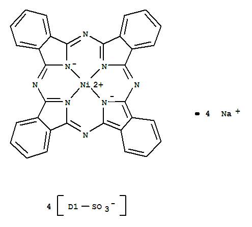 27835-99-0, Nickel(II) phthalocyanine-tetrasulfonic acid,Nickel,[tetrahydrogen phthalocyaninetetrasulfonato(2-)]-, tetrasodium salt (8CI);Nickelate(4-),[29H,31H-phthalocyanine-C,C,C,C-tetrasulfonato(6-)-N29,N30,N31,N32]-,tetrasodium;Nickelate(4-), [29H,31H-phthalocyanine-C,C,C,C-tetrasulfonato(6-)-kN29,kN30,kN31,kN32]-, tetrasodium (9CI);29H,31H-Phthalocyanine-C,C,C,C-tetrasulfonic acid, nickel complex;Nickel (II)phthalocyaninetetrasulfonic acid, tetrasodium salt;Tetrasulfonated nickelphthalocyanine sodium salt;