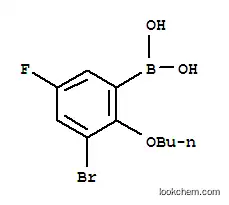 Molecular Structure of 352534-85-1 (3-BROMO-2-BUTOXY-5-FLUOROPHENYLBORONIC)