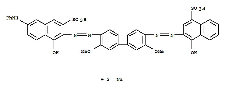 1-Naphthalenesulfonicacid,4-hydroxy-3-[2-[4'-[2-[1-hydroxy-6-(phenylamino)-3-sulfo-2-naphthalenyl]diazenyl]-3,3'-dimethoxy[1,1'-biphenyl]-4-yl]diazenyl]-,sodium salt (1:2)(3818-60-8)