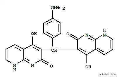 Molecular Structure of 401938-43-0 (1,8-Naphthyridin-2(1H)-one,3,3-[[4-(dimethylamino)phenyl]methylene]bis[4-hydroxy-(9CI))