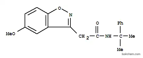 Molecular Structure of 100695-69-0 (2-(5-methoxy-1,2-benzoxazol-3-yl)-N-(2-phenylpropan-2-yl)acetamide)