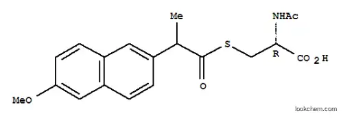 Molecular Structure of 103617-13-6 (L-Cysteine, N-acetyl-,6-methoxy-a-methyl-2-naphthaleneacetate(ester) (9CI))
