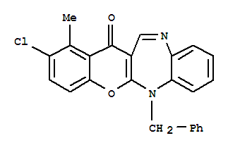112059-04-8,6-benzyl-2-chloro-1-methylchromeno[2,3-b][1,5]benzodiazepin-13(6H)-one,