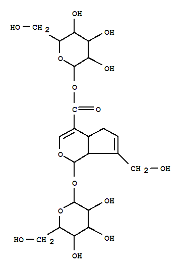 Molecular Structure of 126005-84-3 (b-D-Glucopyranose,1-[(1S,4aS,7aS)-1-(b-D-glucopyranosyloxy)-1,4a,5,7a-tetrahydro-7-(hydroxymethyl)cyclopenta[c]pyran-4-carboxylate](9CI))