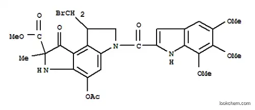 Molecular Structure of 129953-19-1 (methyl 4-(acetyloxy)-8-(bromomethyl)-2-methyl-1-oxo-6-[(5,6,7-trimethoxy-1H-indol-2-yl)carbonyl]-1,2,3,6,7,8-hexahydropyrrolo[3,2-e]indole-2-carboxylate)