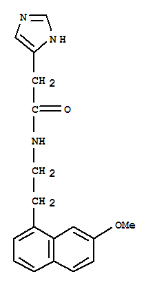 138113-00-5,2-(1H-imidazol-5-yl)-N-[2-(7-methoxynaphthalen-1-yl)ethyl]acetamide,1H-Imidazole-4-acetamide,N-[2-(7-methoxy-1-naphthalenyl)ethyl]- (9CI)