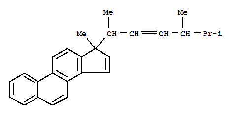 Molecular Structure of 13914-42-6 (17H-Cyclopenta[a]phenanthrene,17-methyl-17-(1,4,5-trimethyl-2-hexen-1-yl)-)