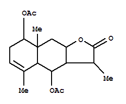 Molecular Structure of 13962-25-9 (Naphtho[2,3-b]furan-2(3H)-one,4,8-bis(acetyloxy)-3a,4,4a,7,8,8a,9,9a-octahydro-3,5,8a-trimethyl-)