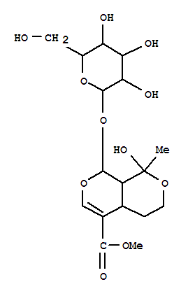 Molecular Structure of 139663-54-0 (1H,3H-Pyrano[3,4-c]pyran-5-carboxylicacid, 8-(b-D-glucopyranosyloxy)-4,4a,8,8a-tetrahydro-1-hydroxy-1-methyl-,methyl ester (9CI))