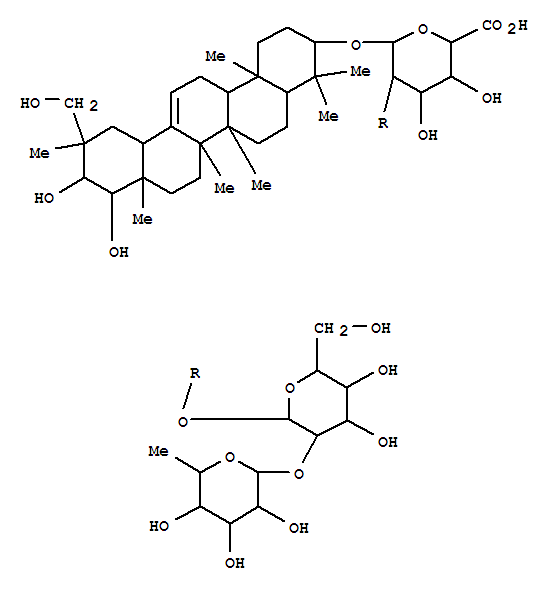 142750-15-0,b-D-Glucopyranosiduronic acid, (3b,20a,21b,22b)-21,22,29-trihydroxyolean-12-en-3-ylO-6-deoxy-a-L-mannopyranosyl-(1®2)-O-b-D-galactopyranosyl-(1®2)- (9CI),Oleanane,b-D-glucopyranosiduronic acidderiv.; Subproside I