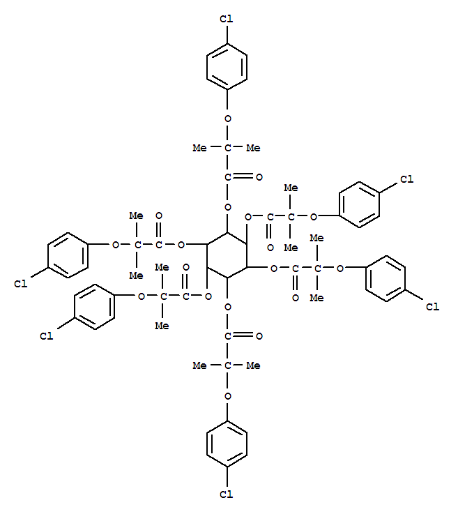 14496-74-3,cyclohexane-1,2,3,4,5,6-hexayl hexakis[2-(4-chlorophenoxy)-2-methylpropanoate],Propionicacid, 2-(p-chlorophenoxy)-2-methyl-, hexaester with myo-inositol (8CI)