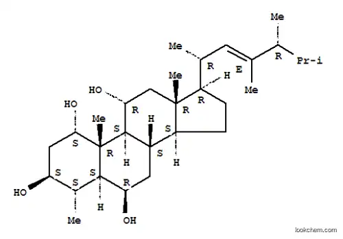 Molecular Structure of 145940-74-5 (Ergost-22-ene-1,3,6,11-tetrol,4,23-dimethyl-, (1a,3b,4a,5a,6b,11a,22E)- (9CI))