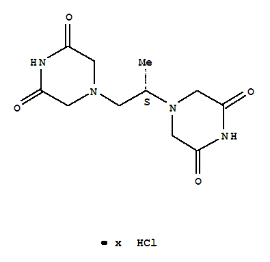 149003-01-0,(S)-4,4'-(1-Methyl-1,2-ethanediyl)bis-2,6-piperazinedione hydrochloride,2,6-Piperazinedione,4,4'-(1-methyl-1,2-ethanediyl)bis-, hydrochloride, (S)-;2,6-Piperazinedione,4,4'-[(1S)-1-methyl-1,2-ethanediyl]bis-, hydrochloride (9CI);Cardioxan;Cardioxane;Dexrazoxane hydrochloride;ICRF 187 hydrochloride;