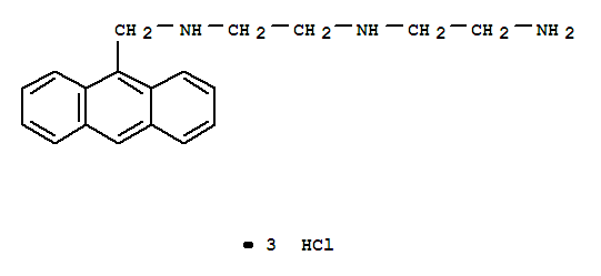 Molecular Structure of 151109-08-9 (1,2-Ethanediamine,N1-(2-aminoethyl)-N2-(9-anthracenylmethyl)-, hydrochloride (1:3))