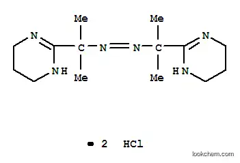 Molecular Structure of 102843-39-0 (Pyrimidine,2,2'-[1,2-diazenediylbis(1-methylethylidyne)]bis[1,4,5,6-tetrahydro-,hydrochloride (1:2))