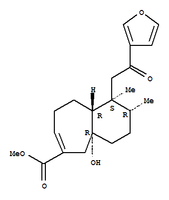 103827-26-5,1H-Benzocycloheptene-6-carboxylicacid,1-[2-(3-furanyl)-2-oxoethyl]-2,3,4,4a,5,8,9,9a-octahydro-4a-hydroxy-1,2-dimethyl-,methyl ester, (1S,2R,4aR,9aR)-,1H-Benzocycloheptene-6-carboxylicacid,1-[2-(3-furanyl)-2-oxoethyl]-2,3,4,4a,5,8,9,9a-octahydro-4a-hydroxy-1,2-dimethyl-,methyl ester, [1S-(1a,2b,4ab,9aa)]-; Aparisthman
