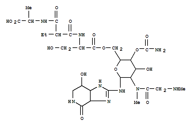 L-Serine,N-[2-[[(1-carboxyethyl)amino]carbonyl]-1-oxobutyl]-, 6'-ester with2-[[4-O-(aminocarbonyl)-2-deoxy-2-[methyl[(methylamino)acetyl]amino]-b-D-gulopyranosyl]amino]-1,3a,5,6,7,7a-hexahydro-7-hydro