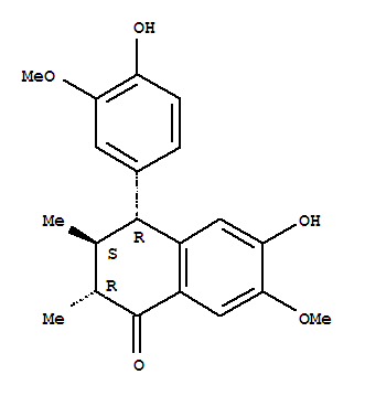117047-77-5,1(2H)-Naphthalenone,3,4-dihydro-6-hydroxy-4-(4-hydroxy-3-methoxyphenyl)-7-methoxy-2,3-dimethyl-,(2R,3S,4R)-,1(2H)-Naphthalenone,3,4-dihydro-6-hydroxy-4-(4-hydroxy-3-methoxyphenyl)-7-methoxy-2,3-dimethyl-,[2R-(2a,3b,4a)]-; Wulignan A2
