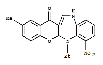 119707-39-0,6-ethyl-2-methyl-7-nitro-6,11-dihydrochromeno[2,3-b][1,5]benzodiazepin-13(5aH)-one,