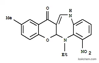 Molecular Structure of 119707-39-0 (6-ethyl-2-methyl-7-nitro-6,11-dihydrochromeno[2,3-b][1,5]benzodiazepin-13(5aH)-one)