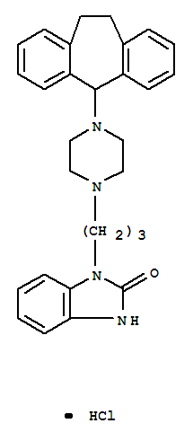 121942-93-6,1-{3-[4-(10,11-dihydro-5H-dibenzo[a,d][7]annulen-5-yl)piperazin-1-yl]propyl}-1,3-dihydro-2H-benzimidazol-2-one hydrochloride,2H-Benzimidazol-2-one,1-[3-[4-(10,11-dihydro-5H-dibenzo[a,d]cyclohepten-5-yl)-1-piperazinyl]propyl]-1,3-dihydro-,monohydrochloride (9CI)
