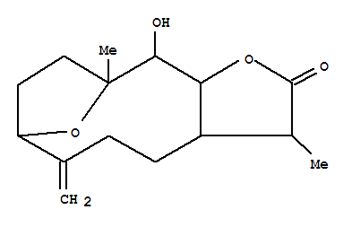 131966-27-3,7,10-Epoxycyclodeca[b]furan-2(3H)-one,decahydro-11-hydroxy-3,10-dimethyl-6-methylene-, (3S,3aS,7S,10R,11R,11aS)-(9CI),7,10-Epoxycyclodeca[b]furan-2(3H)-one,decahydro-11-hydroxy-3,10-dimethyl-6-methylene-,[3S-(3R*,3aR*,7R*,10S*,11S*,11aR*)]-; Achillifolin