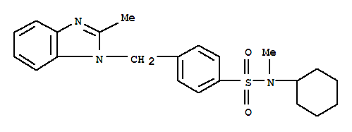 Molecular Structure of 133717-55-2 (Benzenesulfonamide,N-cyclohexyl-N-methyl-4-[(2-methyl-1H-benzimidazol-1-yl)methyl]-)