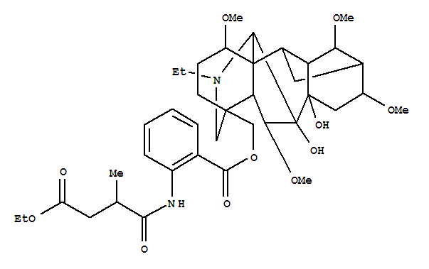 Molecular Structure of 133744-29-3 (Aconitane-7,8-diol,4-[[[2-[(4-ethoxy-2-methyl-1,4-dioxobutyl)amino]benzoyl]oxy]methyl]-20-ethyl-1,6,14,16-tetramethoxy-,(1a,6b,14a,16b)- (9CI))