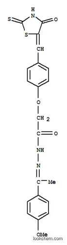 Molecular Structure of 139298-37-6 (N-[1-(4-methoxyphenyl)ethylideneamino]-2-[4-[(E)-(4-oxo-2-sulfanyliden e-thiazolidin-5-ylidene)methyl]phenoxy]acetamide)