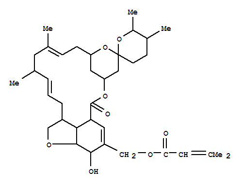 152175-73-0,Milbemycin B,5-O-demethyl-7,28-dideoxy-6,28-epoxy-8,9-dihydro-25-methyl-26-[(3-methyl-1-oxo-2-buten-1-yl)oxy]-,MilbemycinB, 5-O-demethyl-7,28-dideoxy-6,28-epoxy-8,9-dihydro-25-methyl-26-[(3-methyl-1-oxo-2-butenyl)oxy]-(9CI);Spiro[11,15-methano-2H,13H,17H-furo[4,3,2-pq][2,6]benzodioxacyclooctadecin-13,2'-[2H]pyran],milbemycin B deriv.; Meilingmycin