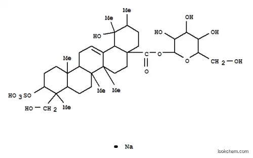Molecular Structure of 152340-50-6 (Urs-12-en-28-oic acid,19,23-dihydroxy-3-(sulfooxy)-, 28-b-D-glucopyranosyl ester, monosodium salt, (3b,4b)- (9CI))
