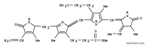 Molecular Structure of 15265-71-1 (21H-Biline-8,12-dipropanoicacid,18-ethenyl-3-ethylidene-1,2,3,15,16,19,22,24-octahydro-2,7,13,17-tetramethyl-1,19-dioxo-,a12-methyl ester, (2R,3E,16R)-(9CI))