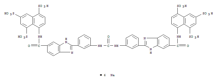 Molecular Structure of 153540-50-2 (1,3,5-Naphthalenetrisulfonicacid,8,8'-[carbonylbis(imino-3,1-phenylene-1H-benzimidazole-2,5-diylcarbonylimino)]bis-,hexasodium salt (9CI))