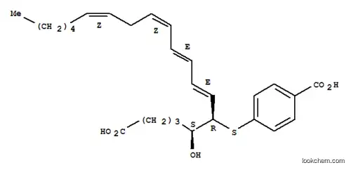 Molecular Structure of 154978-38-8 (6(R)-(4-CARBOXYPHENYLTHIO)-5(S)-HYDROXY-7(E),9(E),11(Z),14(Z)-EICOSATETRAENOIC ACID)