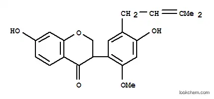 Molecular Structure of 157382-30-4 (4H-1-Benzopyran-4-one,2,3-dihydro-7-hydroxy-3-[4-hydroxy-2-methoxy-5-(3-methyl-2-butenyl)phenyl]-(9CI))