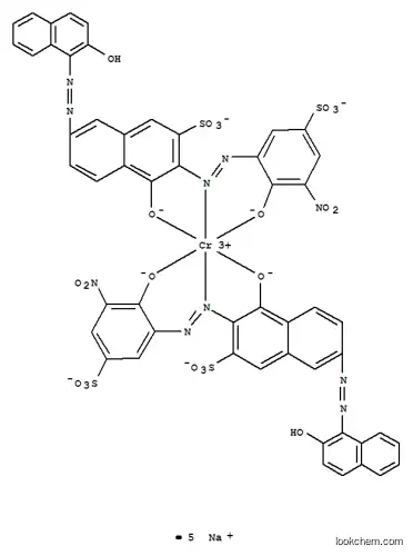 Molecular Structure of 159574-72-8 (Chromate(5-), bis4-hydroxy-7-(2-hydroxy-1-naphthalenyl)azo-3-(2-hydroxy-3-nitro-5-sulfophenyl)azo-2-naphthalenesulfonato(4-)-, pentasodium)