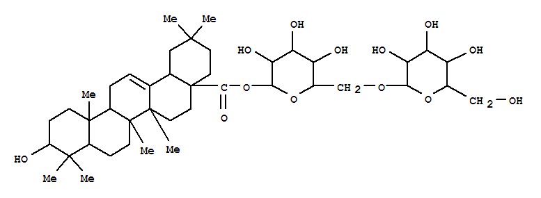 161105-95-9,Olean-12-en-28-oicacid, 3-hydroxy-, 6-O-b-D-glucopyranosyl-b-D-glucopyranosyl ester, (3b,9b)- (9CI),(+)-AsteryunnanosideF; Asteryunnanoside F