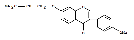 16277-87-5,3-(4-methoxyphenyl)-7-[(3-methylbut-2-en-1-yl)oxy]-4H-chromen-4-one,4H-1-Benzopyran-4-one,3-(4-methoxyphenyl)-7-[(3-methyl-2-butenyl)oxy]- (9CI); Isoflavone,4'-methoxy-7-[(3-methyl-2-butenyl)oxy]- (8CI); Maxima isoflavone J