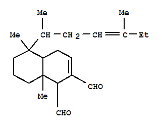 Molecular Structure of 165337-80-4 (1,2-Naphthalenedicarboxaldehyde,5-(1,4-dimethyl-3-hexenyl)-1,4,4a,5,6,7,8,8a-octahydro-5,8a-dimethyl- (9CI))