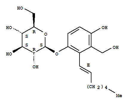 171439-51-3,b-D-Glucopyranoside,2-(1E)-1-hepten-1-yl-4-hydroxy-3-(hydroxymethyl)phenyl,b-D-Glucopyranoside,2-(1-heptenyl)-4-hydroxy-3-(hydroxymethyl)phenyl, (E)-; b-D-Glucopyranoside,2-(1E)-1-heptenyl-4-hydroxy-3-(hydroxymethyl)phenyl (9CI); Pestaloside