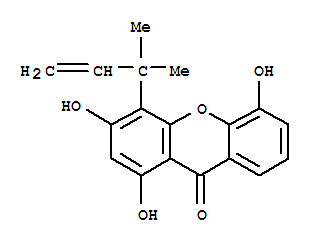 174232-30-5,9H-Xanthen-9-one,4-(1,1-dimethyl-2-propen-1-yl)-1,3,5-trihydroxy-,9H-Xanthen-9-one,4-(1,1-dimethyl-2-propenyl)-1,3,5-trihydroxy- (9CI); Pancixanthone A
