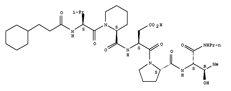 182134-24-3,L-Threoninamide,N-(3-cyclohexyl-1-oxopropyl)-L-valyl-(2S)-2-piperidinecarbonyl-L-a-aspartyl-L-prolyl-N-propyl-(9CI),L-Threoninamide,N-(3-cyclohexyl-1-oxopropyl)-L-valyl-L-2-piperidinecarbonyl-L-a-aspartyl-L-prolyl-N-propyl-; SC69020