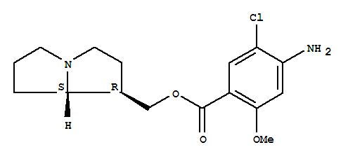 Molecular Structure of 183005-36-9 (Benzoic acid,4-amino-5-chloro-2-methoxy-, [(1R,7aS)-hexahydro-1H-pyrrolizin-1-yl]methylester)