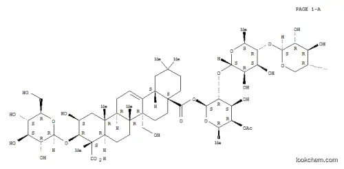 Molecular Structure of 184479-27-4 (Olean-12-ene-23,28-dioicacid, 3-(b-D-glucopyranosyloxy)-2,27-dihydroxy-,28-(O-b-D-galactopyranosyl-(1®4)-O-b-D-xylopyranosyl-(1®4)-O-6-deoxy-a-L-mannopyranosyl-(1®2)-4-O-acetyl-6-deoxy-b-D-galactopyranosyl) ester, (2b,3b,4a)- (9CI))